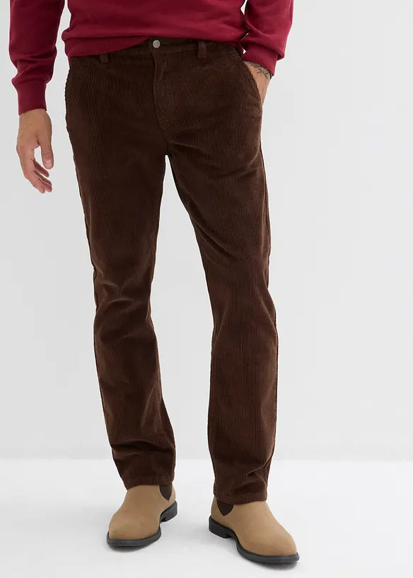 Pantaloni di velluto elasticizzati relaxed fit, straight, bonprix