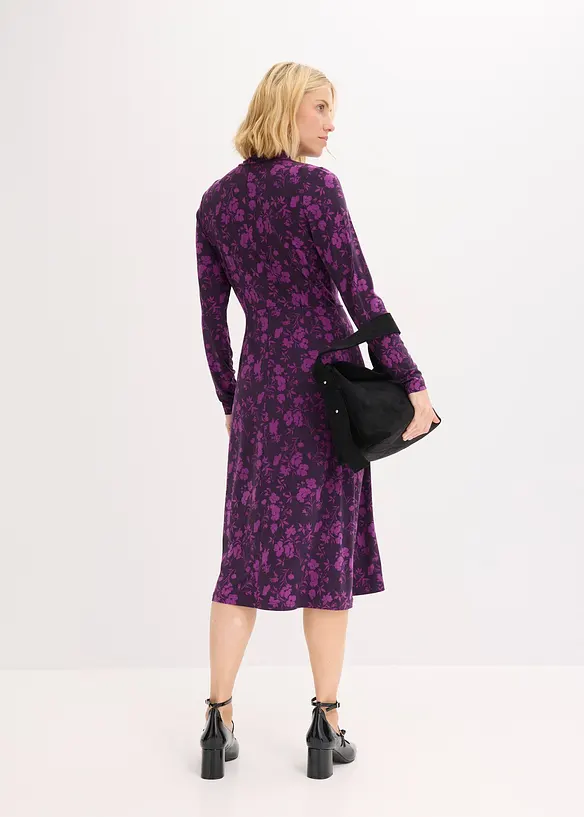 Abito midi con colletto dritto, bonprix