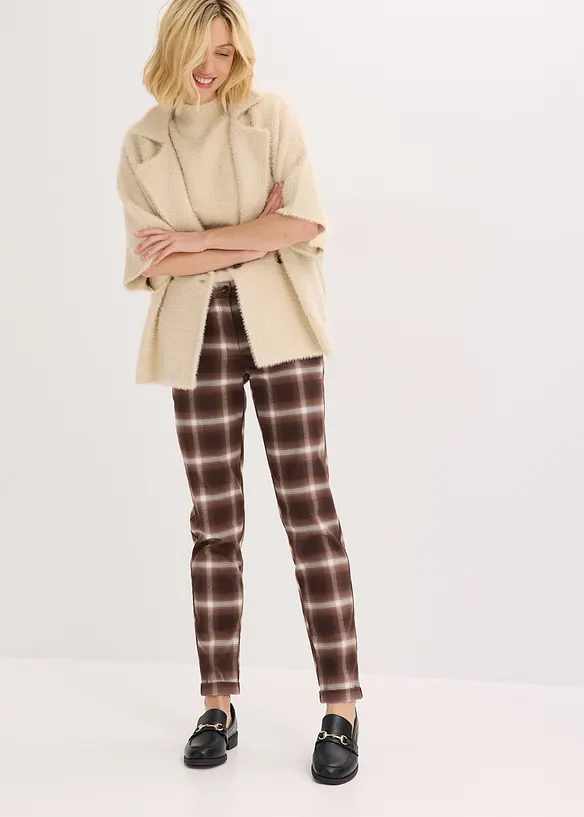 Pantaloni a quadri con risvolto, bonprix