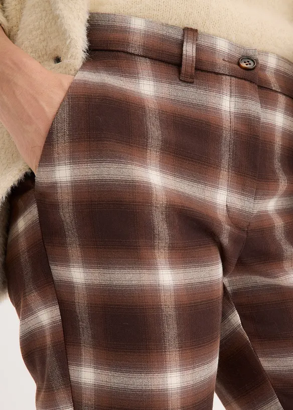 Pantaloni a quadri con risvolto, bonprix