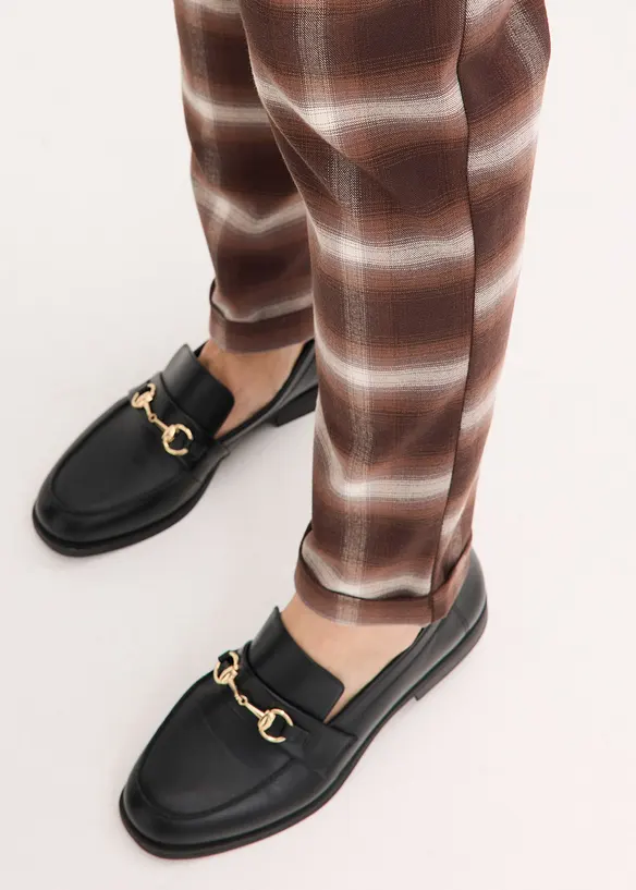 Pantaloni a quadri con risvolto, bonprix