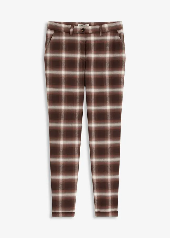 Pantaloni a quadri con risvolto, bonprix