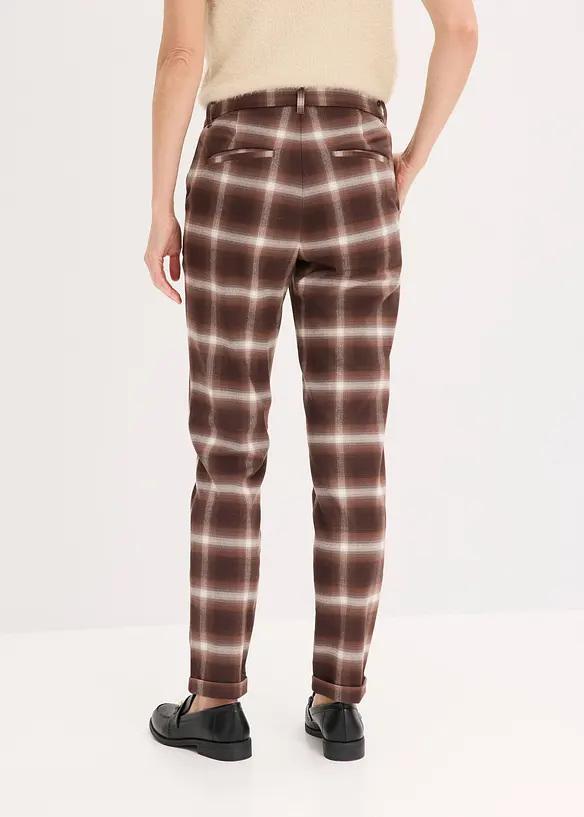 Pantaloni a quadri con risvolto, bonprix