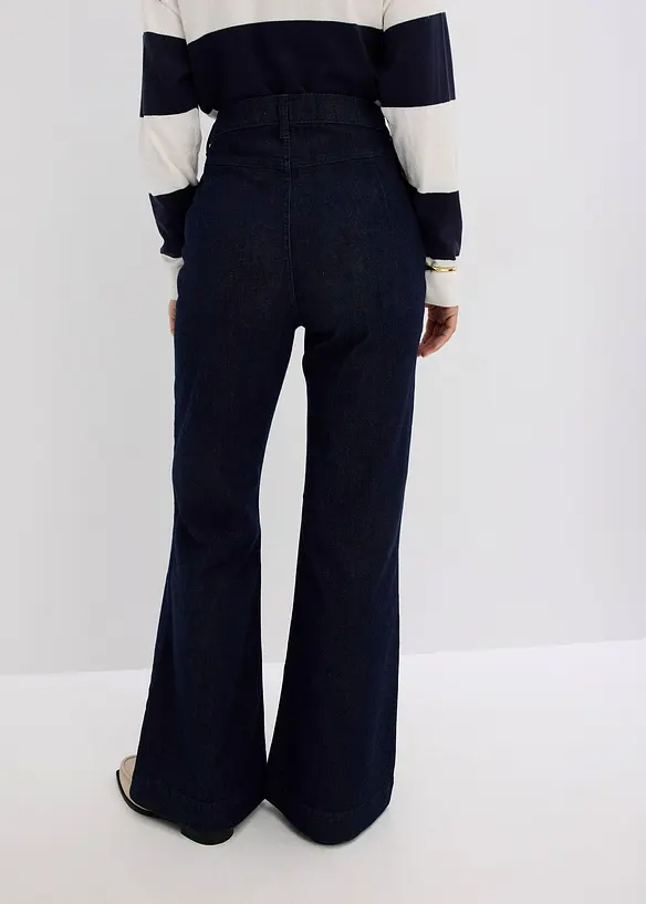 Jeans a zampa, vita alta, bonprix
