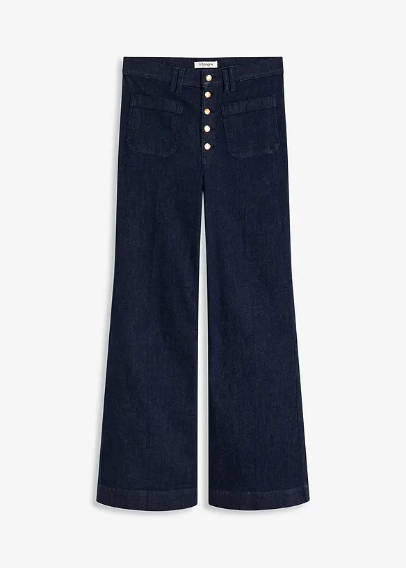 Jeans a zampa, vita alta, bonprix