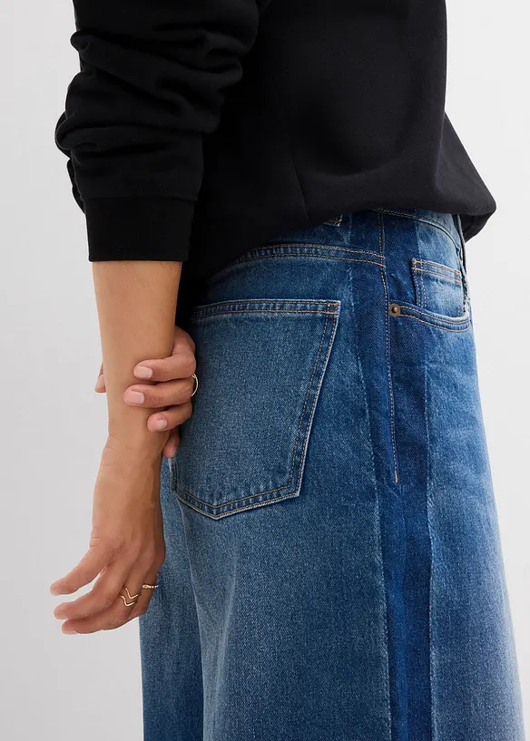 Jeans cropped a palloncino, vita alta, bonprix