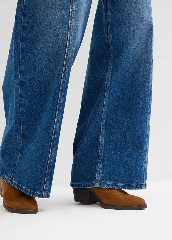 Jeans wide leg, vita alta, bonprix