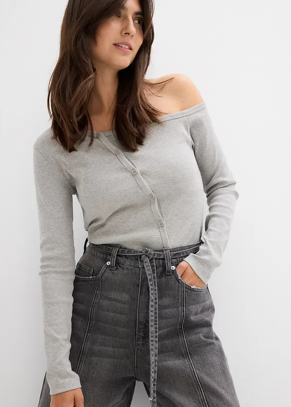 Jeans wide leg, vita alta, bonprix