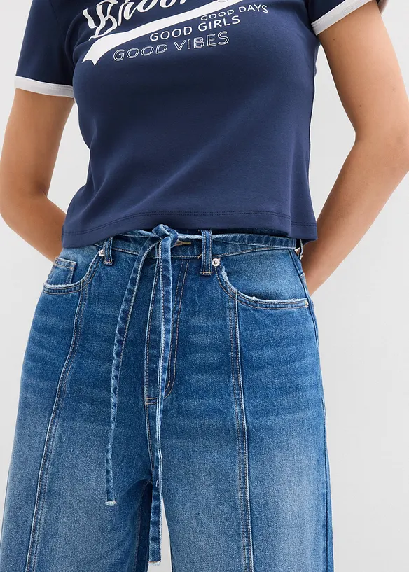 Jeans wide leg, vita alta, bonprix