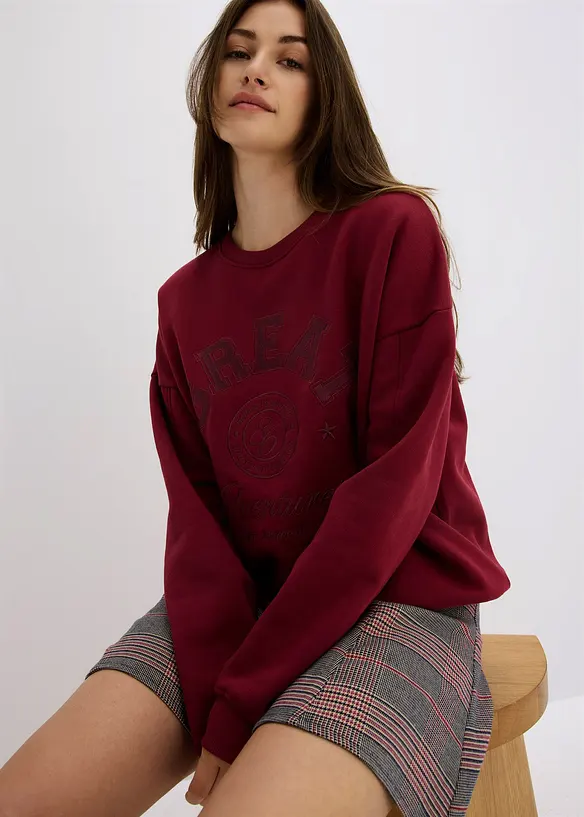 Felpa oversize in puro cotone, bonprix