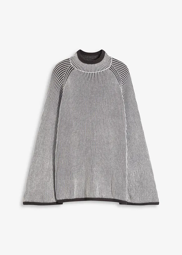 Maglione oversize con collo dritto, bonprix