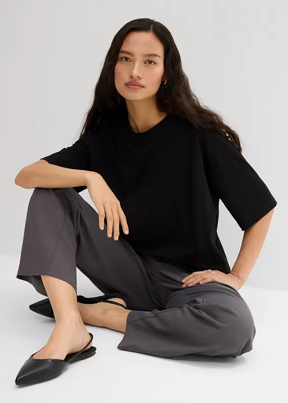 T-shirt ampia in misto cotone, bonprix