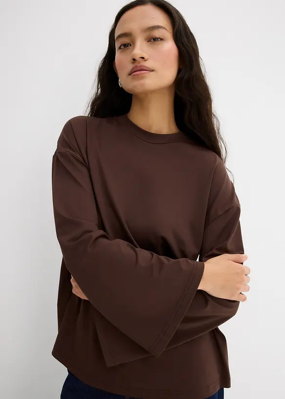 Maglia lunga in tessuto fluido, bonprix