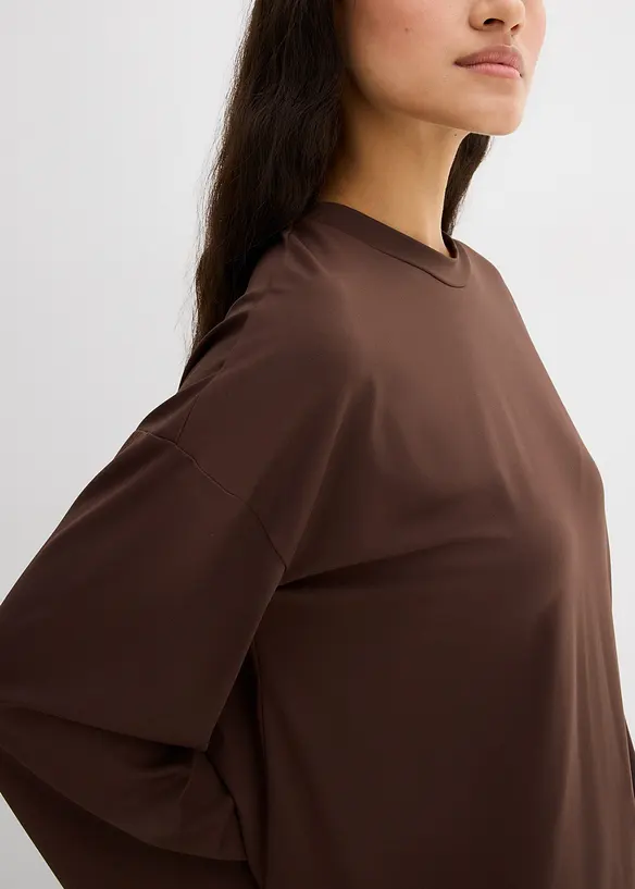 Maglia lunga in tessuto fluido, bonprix