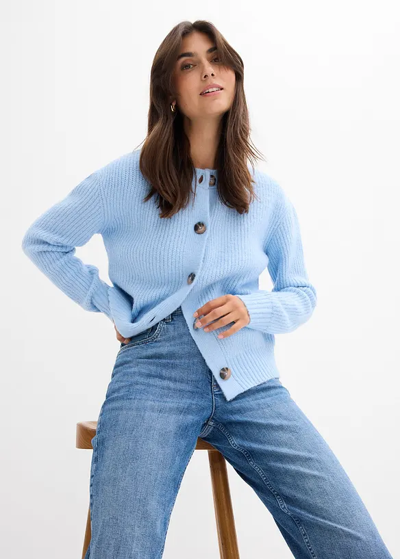 Mom jeans cropped, vita alta, bonprix