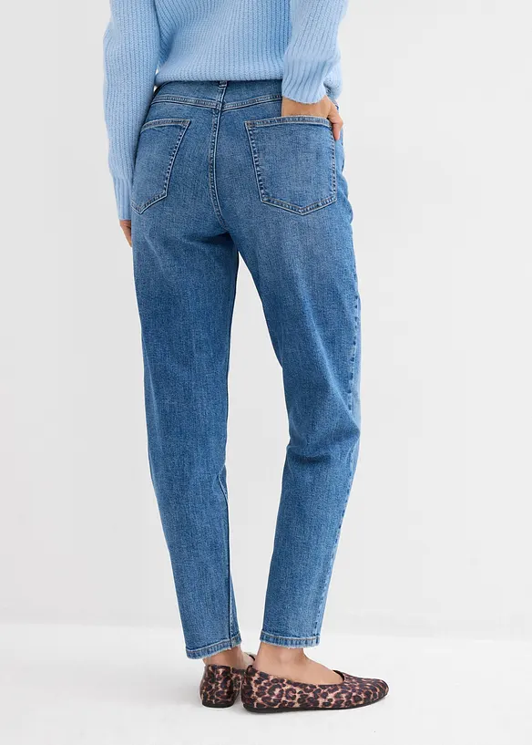 Mom jeans cropped, vita alta, bonprix