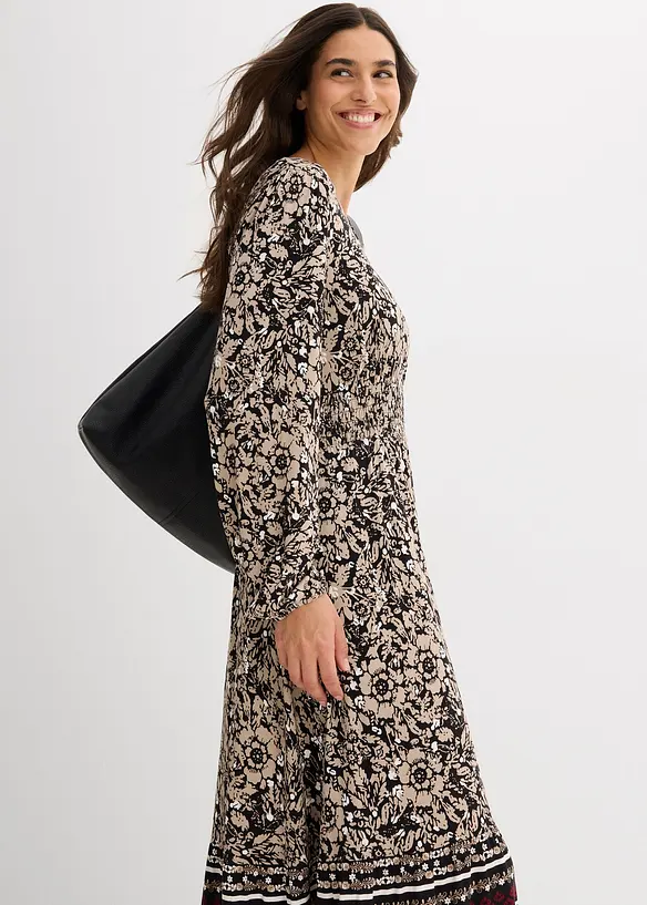 Abito lungo in morbido misto viscosa ed elastan, bonprix