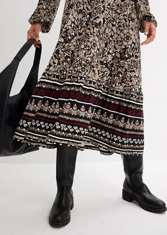 Abito lungo in morbido misto viscosa ed elastan, bonprix