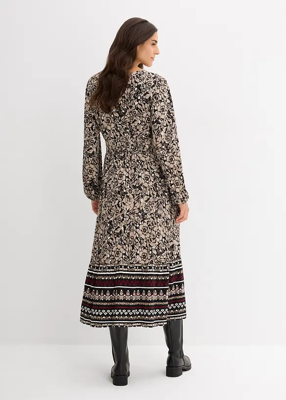 Abito lungo in morbido misto viscosa ed elastan, bonprix