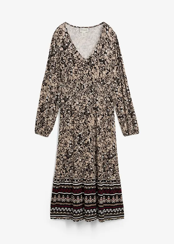 Abito lungo in morbido misto viscosa ed elastan, bonprix