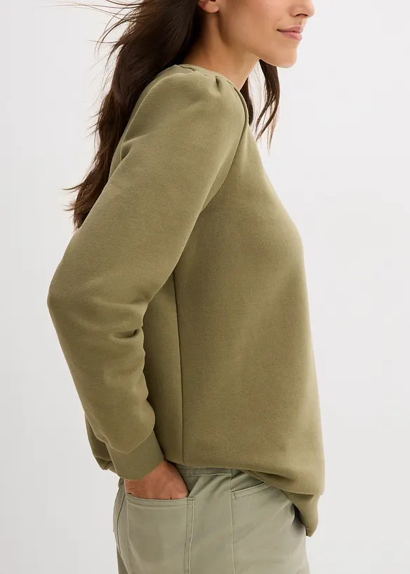 Felpa in misto cotone con ricamo, bonprix