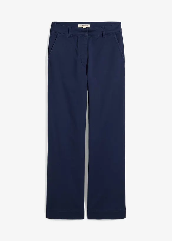 Pantaloni 7/8 larghi in misto cotone biologico elasticizzato, bonprix