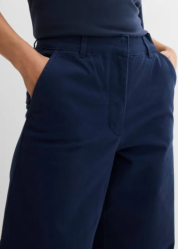 Pantaloni 7/8 larghi in misto cotone biologico elasticizzato, bonprix