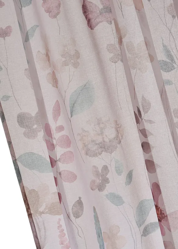 Tenda trasparente con stampa floreale (pacco da 1), bonprix