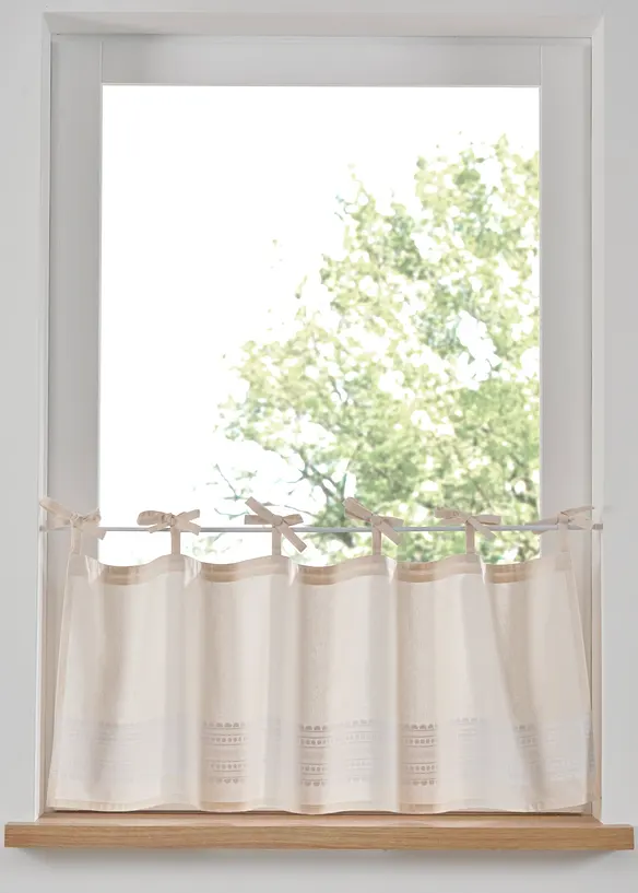 Tenda a vetro in cotone biologico con fantasia, bonprix