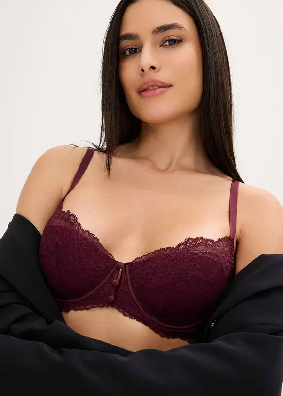 Reggiseno con coppe preformate in pizzo fine, bonprix