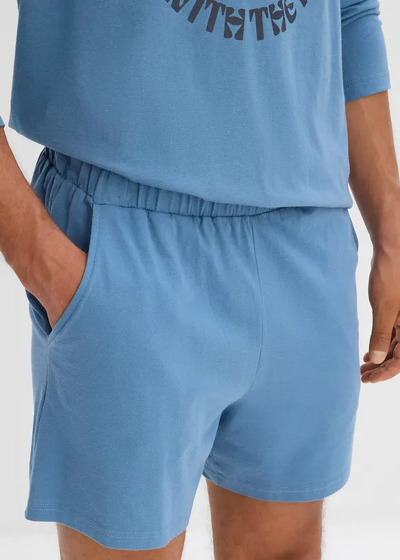 Pigiama corto in puro cotone biologico con maniche lunghe, bonprix