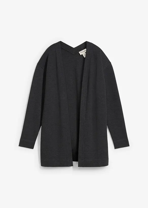 Felpa con zip lunga in misto cotone morbido, bonprix