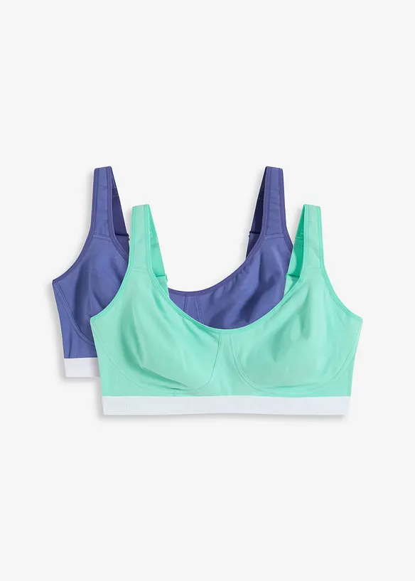Reggiseno t-shirt senza ferretto con cotone biologico (pacco da 2), bonprix