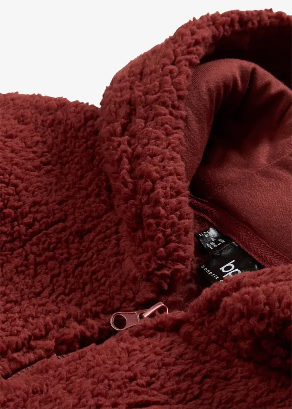 Giacca in pile teddy con spacchi laterali, bonprix