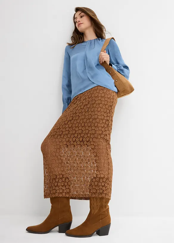 Blusa in satin fluente, bonprix