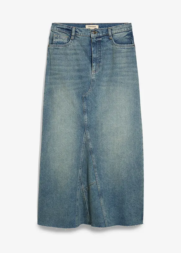 Gonna maxi di jeans, vita media, bonprix