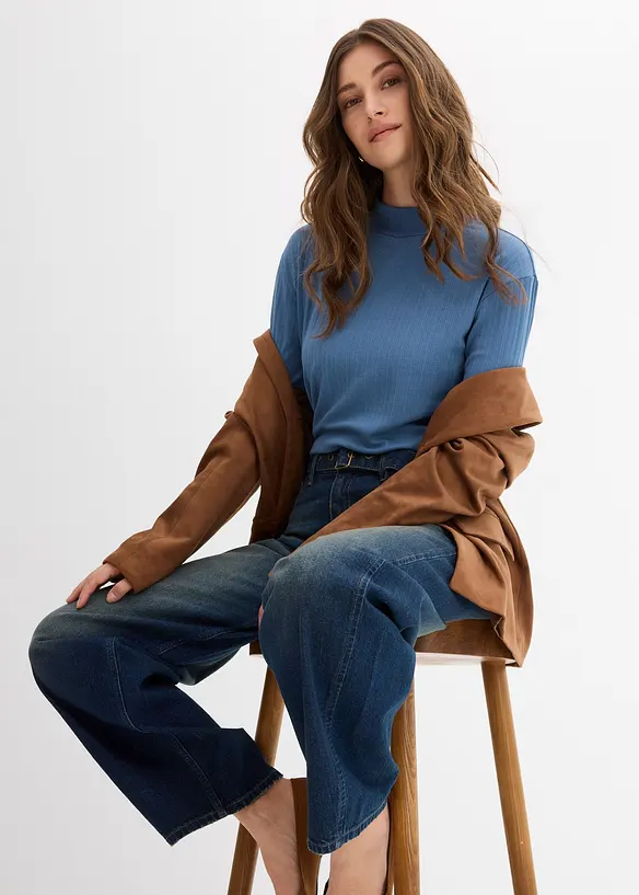 Jeans barrel con cintura, vita media, bonprix
