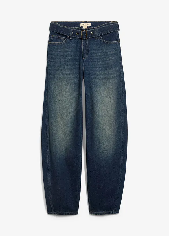 Jeans barrel con cintura, vita media, bonprix