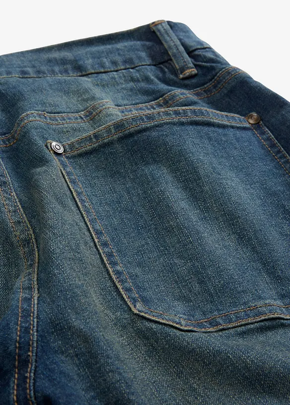 Jeans a zampa, vita media, bonprix