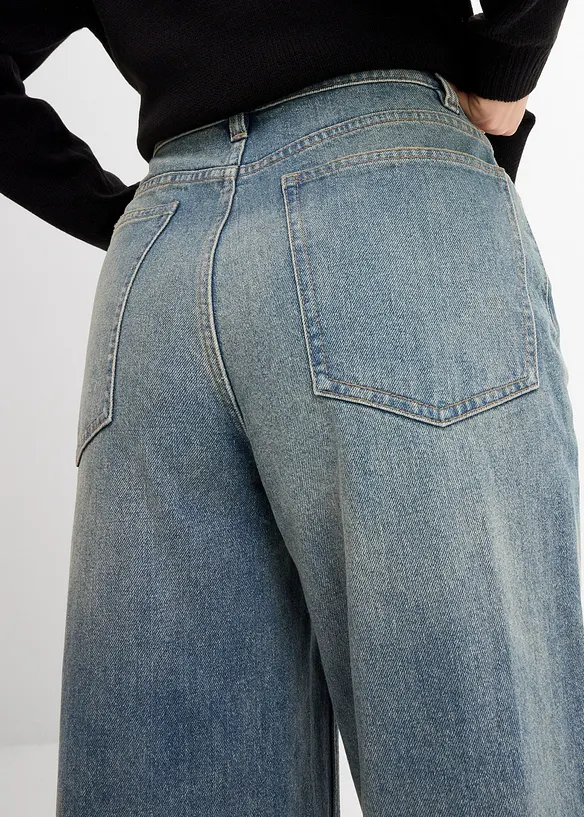 Jeans wide leg, vita alta, bonprix