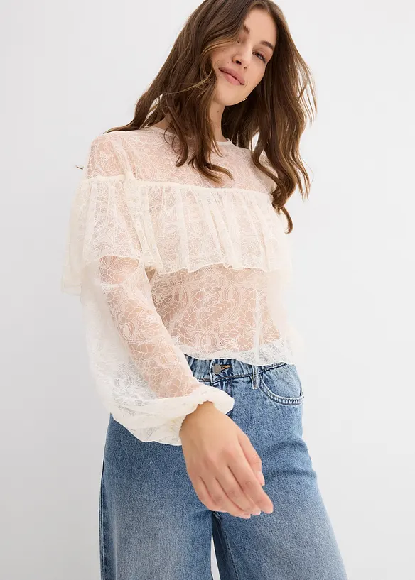 Blusa in pizzo, bonprix