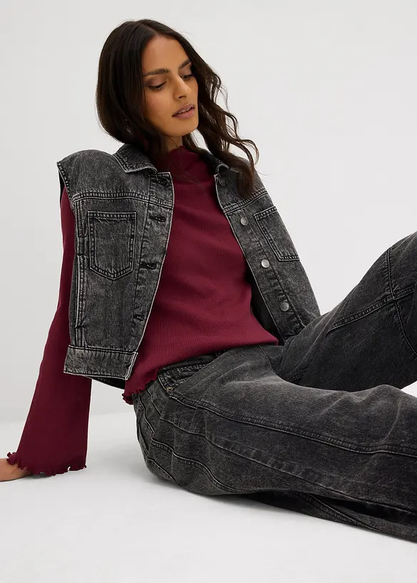 Maglia a costine in puro cotone, bonprix