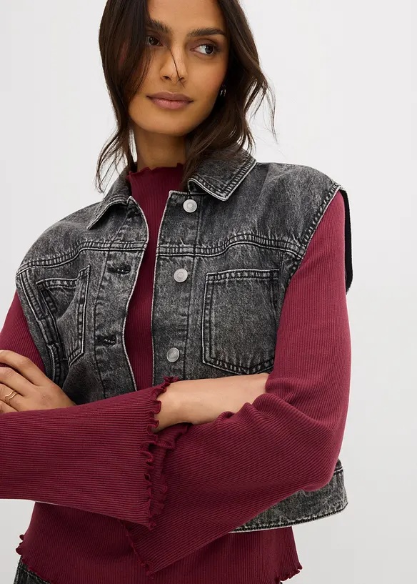 Maglia a costine in puro cotone, bonprix