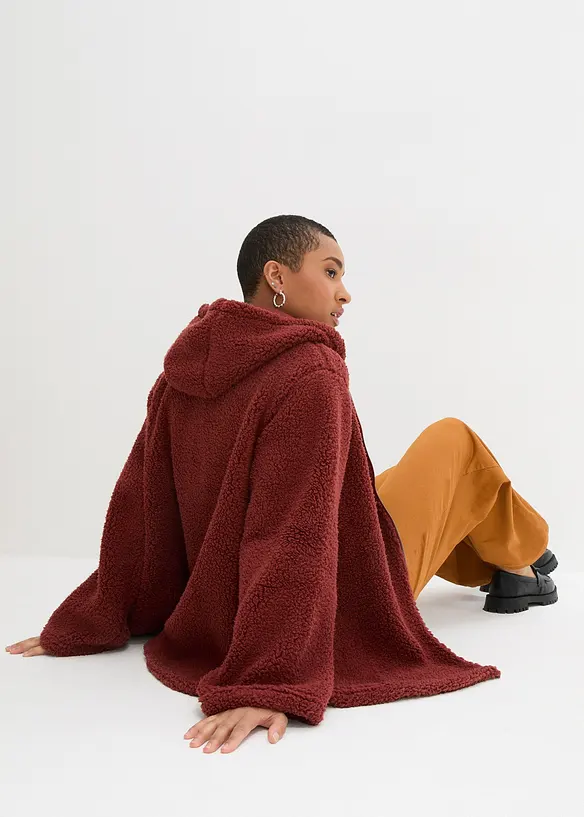Giacca in pile teddy con spacchi laterali, bonprix