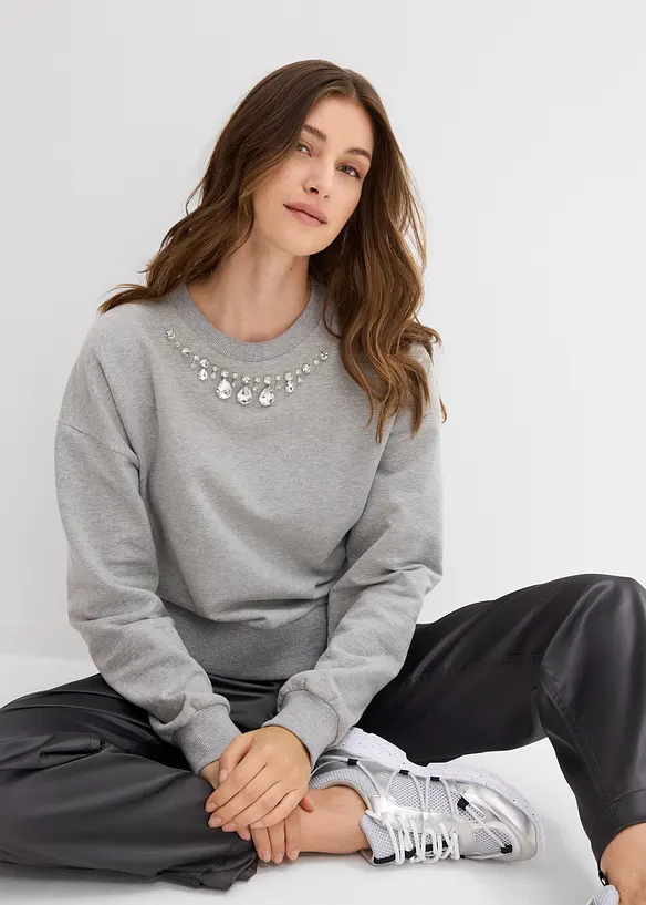Felpa oversize in cotone, bonprix
