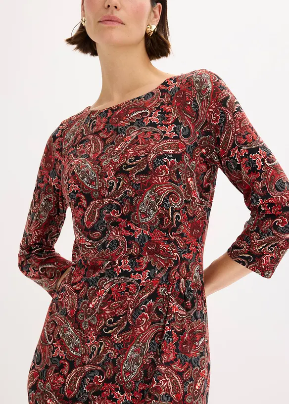 Abito in maglina con fantasia paisley, bonprix