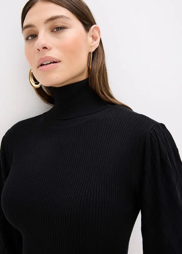 Abito in maglia a collo alto, bonprix