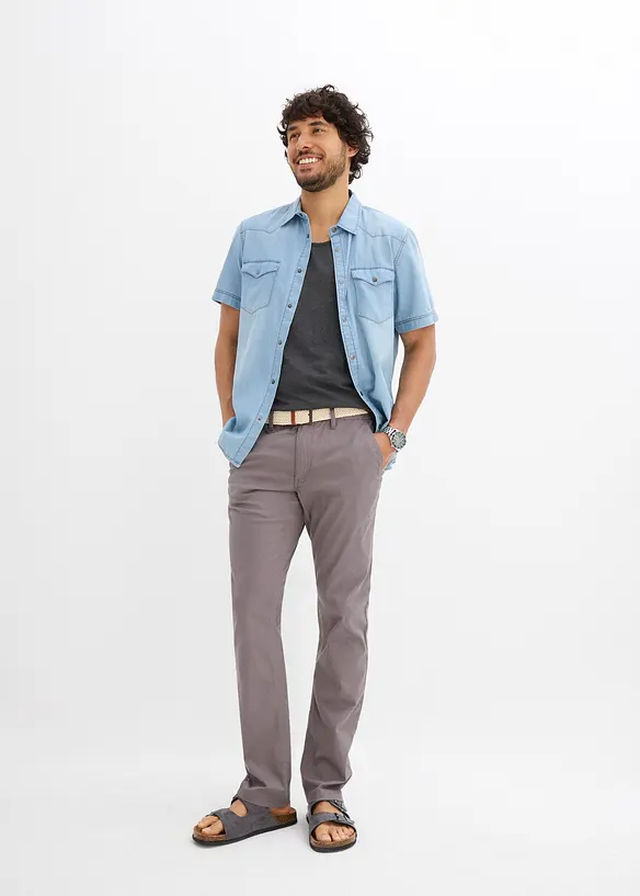 Pantaloni chino comodi in vita con cintura regular fit, straight, bonprix