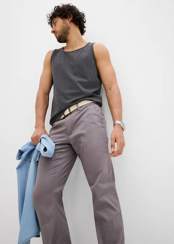 Pantaloni chino comodi in vita con cintura regular fit, straight, bonprix