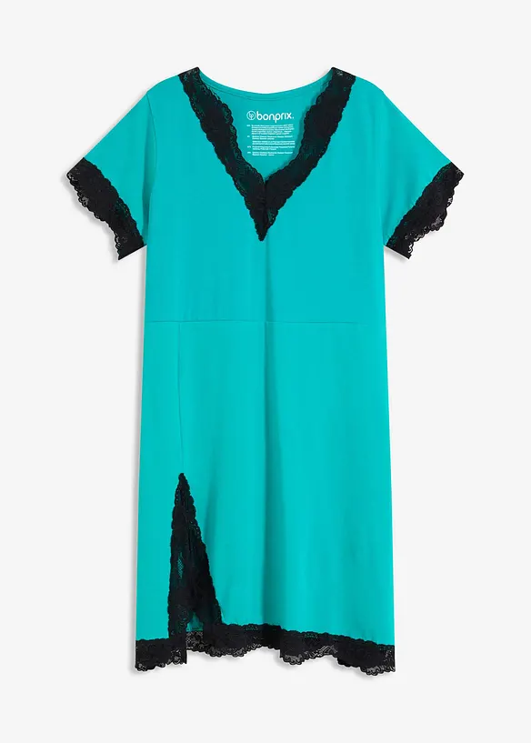 Camicia da notte corta con pizzo delicato, bonprix